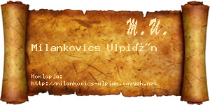 Milankovics Ulpián névjegykártya